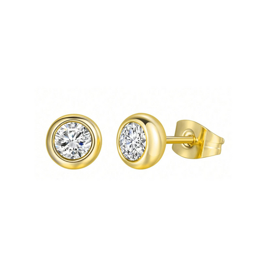 Bezel Stud Earrings